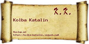Kolba Katalin névjegykártya